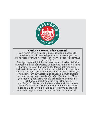 Mare Mosso Caffe Vendite Vanilla Flavored Turkish Coffee 250 Gr. - Buy Online on GoSupps.com