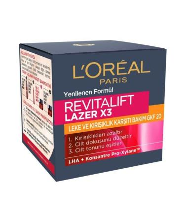 L'Oreal Paris 2 Pieces Revitalift Laser X3 Anti-Stain and Anti-Wrinkle Gfk 20 50 Ml Cream - Buy Online on GoSupps.com