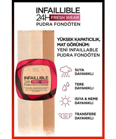 L'Oreal Paris Infaillible 24h Fresh Wear Powder Foundation 120 Vanilla - Buy Online on GoSupps.com