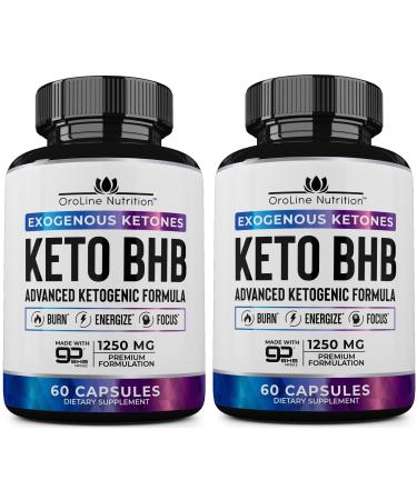 OroLine Nutrition Keto Pills BHB Supplement 2 Pack - 120 Capsules 