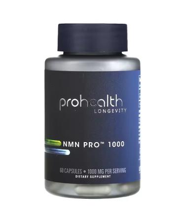 ProHealth Longevity NMN Pro 1000 Enhanced Absorption - Uthever Brand - Stabilized, Ultra-Pure, Pharmaceutical Grade NMN to Boost NAD+ (60 Capsules, 1000 mg per 2 Capsule Serving)