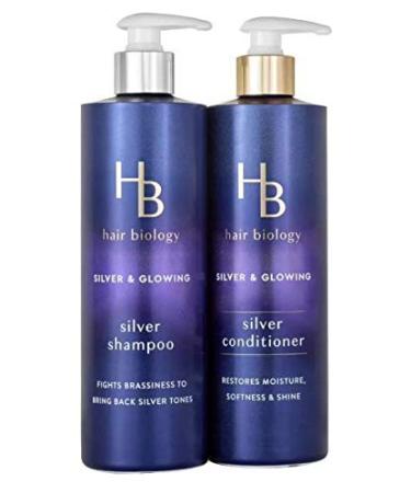 Hair Biology Silver Shampoo & Conditioner Set - 12.8 Fl Oz Bottles with Biotin for Gray & Color Treated Hair - Paraben Free - Pack of 2 - Buy Online on GoSupps.com