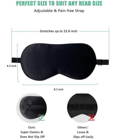 3 Pack Silk Sleep Mask Set - Adjustable Strap, 100% Pure Silk Eye Mask for Sleeping - Blocks Light, Reduces Puffy Eyes - BeeVines Gifts - Buy Online on GoSupps.com