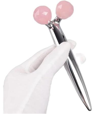 3D Multi-Flour Rose Quartz Face Roller with Stainless Steel Handle - Jade Lift & Firming Massager for Body Back & Arms (Light Red) - Shop Now for Global Shipping - Buy Online on GoSupps.com