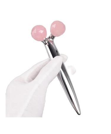3D Multi-Flour Rose Quartz Face Roller Stainless Steel Handle Massager Face Lift and Firming Massage Body Back Arm