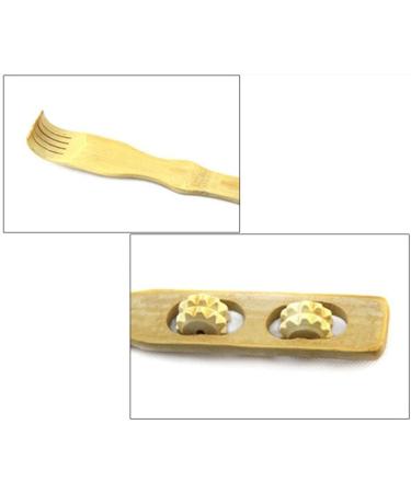MagiDeal 4x 2x Multifunction 2 in 1 Wooden Massager - Long Handle Back Scratcher for Neck and Belly Relief | International Shipping Available - Buy Online on GoSupps.com