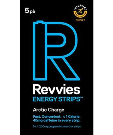 Revvies Energy Strips | Arctic Charge | 50 Strips | 40mg Caffeine Strip | 2 Strip Coffee/Energy Drink | Less than 2 Calories | Vegan 10 x 5PK