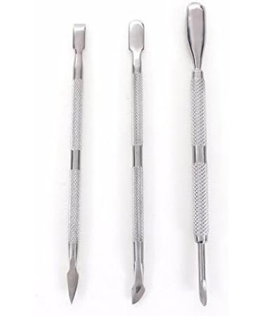 Nail Pusher Set - 3 Pieces Stainless Steel Nail Cuticle Spoon Pusher Remover Manicure Pedicure Tool Set - Buy Online on GoSupps.com