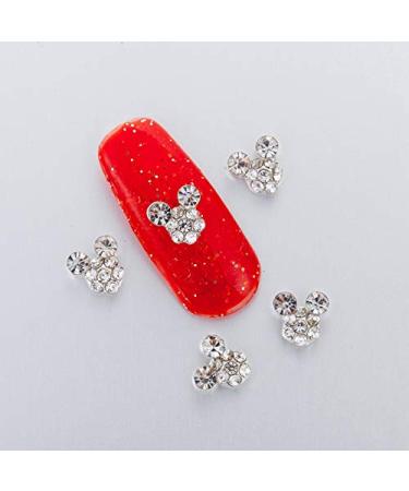 10 PCS/Bag In 3D Nail Art Rhinestone Charm On Adornment Sparkling Rhinestone Nail Supplies Silver