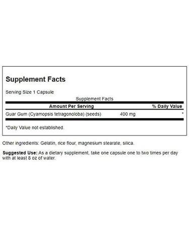 Swanson Full Spectrum Guar Gum 400mg 60 Capsules - 2 Pack - Buy Online on GoSupps.com