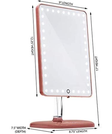 Impressions Vanity Touch Pro Makeup Mirror - LED Lights, Bluetooth Speaker, 360 Rotation, Rose Gold - Buy Online on GoSupps.com