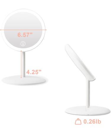 Portable Folding Lighted Makeup Mirror with Dimmable LED Lights - Rechargeable & Adjustable Stand - Compact Round Vanity Mirror for Women - Buy Online on GoSupps.com