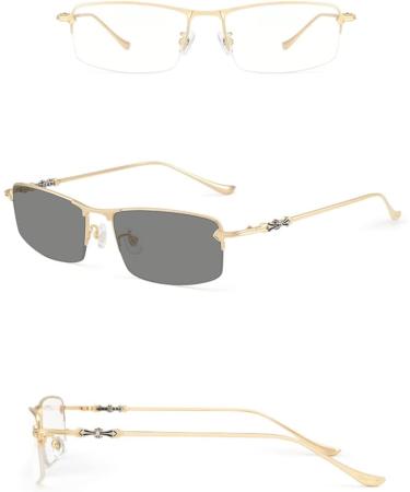 Shop Riccie Varifocal Reading Glasses for Men - Pure Titanium Multifocal Photochromic UV400 Sunglasses | Diopters +1.0 to +3.0 - Buy Online on GoSupps.com
