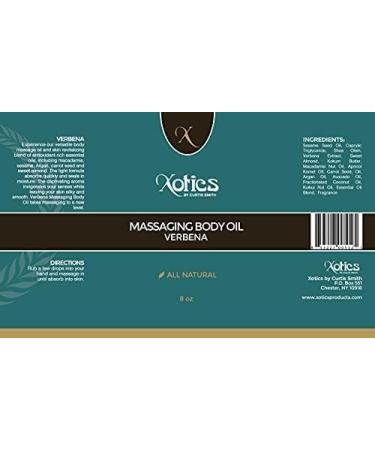 Xotics Full Body Massage Oil - Deep Moisturizing Sensual Oil for Couples | Argan Avocado & Vitamin E Infused | Natural Verbena Massage Oil | 8oz - Buy Online on GoSupps.com
