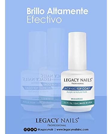 Legacy Nails Acrylic Top Coat 15ml - Shiny Finish for Gel and Natural Nails - Buy Online on GoSupps.com