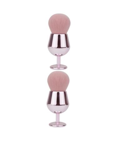 FRCOLOR 2pcs blush brush makeup brush fluffy makeup brush Foundation Brush Portable Powder Brush travel makeup foundation blush brush tool women's stereotypes fiber wool 12.25x4cmx2pcs Pinkx2pcs
