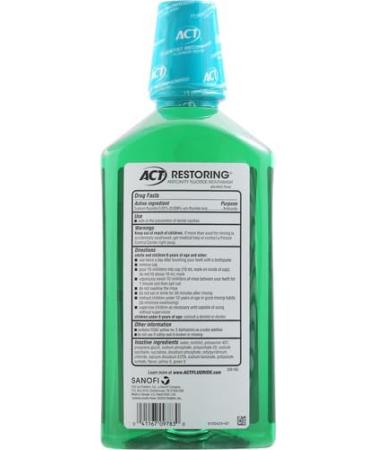 ACT Restoring Zero Alcohol Fluoride Mouthwash 33.8 fl. oz. Strengthens Tooth Enamel Mint Burst (Pack of 2) - Buy Online on GoSupps.com