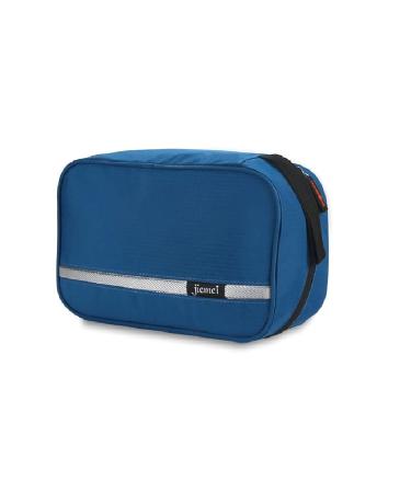 Hanging Toiletry Bag Waterproof Jiemei Travel Wash Bag for Men & Women with 4 Compartments Foldable Compact Size Super Durable Fabric Royal Blue M