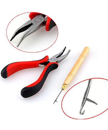 Faletony 4 in 1 Salon Microring Set - 500 Light Brown Microrings & Tools for Hair Extensions Accessories - Buy Online on GoSupps.com