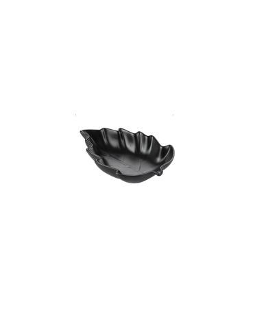 Fruit TrayCeramic Leaf-Shaped Western Plate Kitchen Tableware Irregular Dessert Plate Household Fruit Storage Plate Kitchenware (Color : Black)