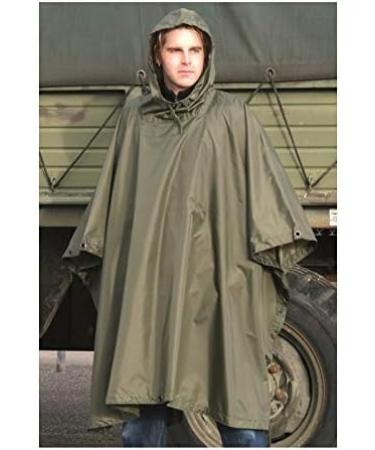 Mil-Tec Ripstop Wet Weather Poncho | Multi-Use Bivouac Sack & Emergency Shelter Tent (OLIVE) - Buy Online on GoSupps.com