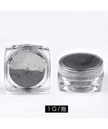 Oulensy 1g Black Mirror Effect Powder Dust Gel Glitter - Platinum Nail Pigment for Stunning Nail Art | International Shipping Available - Buy Online on GoSupps.com