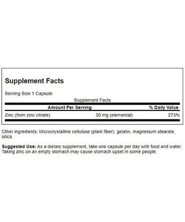 Swanson Zinc Citrate 30mg 60 Capsules - Pack of 2 | Immune Support Supplement - Buy Online on GoSupps.com