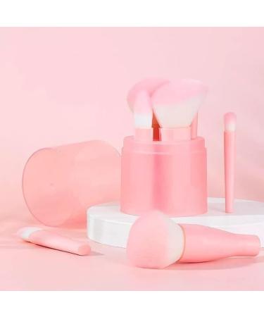 Portable Mini Makeup Brush Set | Easy Carry Pink & Red Rose Cosmetic Brushes for Foundation & Contouring - Buy Online on GoSupps.com