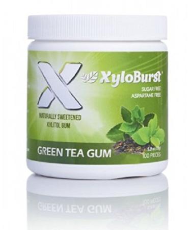 Xyloburst Xylitol Chewing Gum Green Tea 100 Pieces 5.29 oz (150 g)