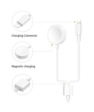 Apple MFi Certified 2 in 1 Portable Wireless Charging Cable for Apple Watch and iPhone - Compatible with Series 8/7/SE/6/5/4/3/2/1 & iPhone 12/13/14/Pro/Max/XR/XS Max - USB A Port - Buy Online on GoSupps.com