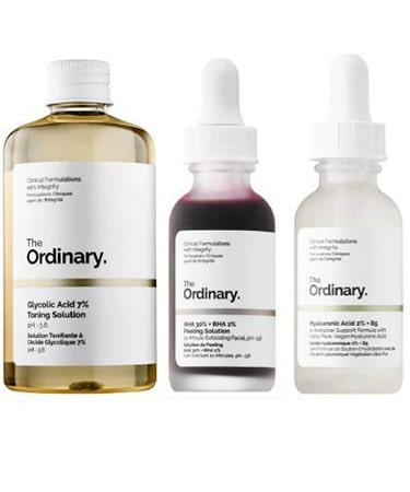 The Ordinary 3 Bottles Face Serum Set Peeling Solution