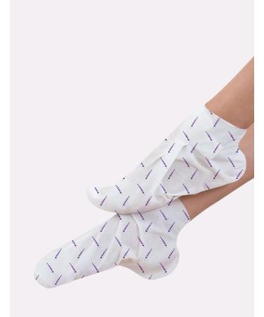 Le Mini Macaron Lavender Foot Care Mask Moisturising Socks Purple and White Two Socks - Buy Online on GoSupps.com