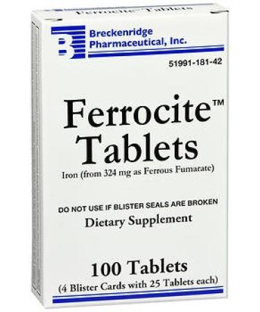 Breckenridge Ferrocite Tablets - 100 Tablets Pack of 4