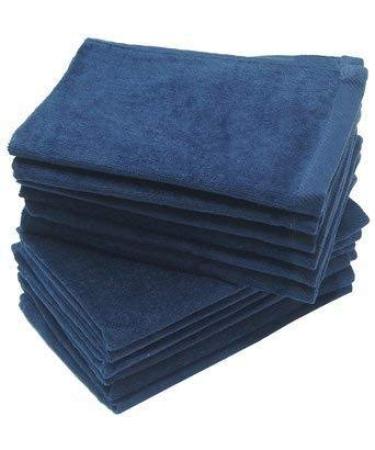 3-Pack Terry Fingertip Hand Towels 100% Cotton, 11"x18", Hemmed Fingertip Towel, Soft and High Absorbent (3, Navy) Navy 3