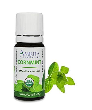 Amrita Aromatherapy Organic Cornmint Essential Oil 100% Pure Undiluted Mentha arvensis Therapeutic Grade Premium Quality Aromatherapy oil Tested & Verified 10ML