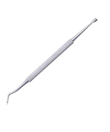 Dual-Ended Silver Groove Pick Toe Cuticle Pusher Stainless Steel Remover Dead Skin Manicure Nail Tools G04