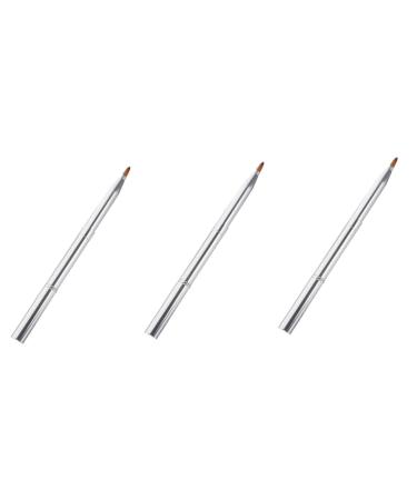 Mipcase 3pcs Double Ended Lipstick Brush Lip Cosmetic Lipstick Brush Lipstick Lip Mask Applicator Makeup Use Lipstick Brush Lipstick Applicator Portable Miss Set Artificial Fiber