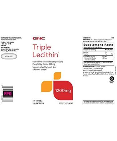 GNC Triple Lecithin - 240 Capsules | Natural Brain & Liver Support - Buy Online on GoSupps.com