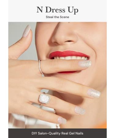 ohora Semi Cured Gel Nail Strips (N Dress Up) - Salon-Quality Long Lasting Nails - Easy Application & Removal - Includes Prep Pads, Nail File, Wooden Stick - Buy Online on GoSupps.com