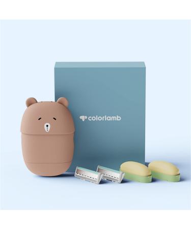 Portable Bear Style Women's Razor for Travel - Manual Shaver with 2 Safety Cartridges & Skin Care Soap Set - Buy Online on GoSupps.com