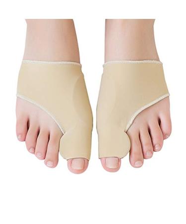 Bunion Corrector Big Toe Straightener Bunion Pain Relief Sleeves 1 Pair Bunion Splint Support Protectors Sleeve with Built-in Silicone Gel Pad for Hallux Valgus Pain Relief (Upgrade) 1 Pair (Pack of 1)