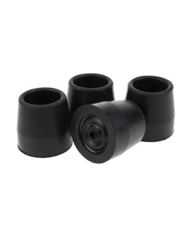 dailymall 4 X Walking Stick Ferrule Rubber Crutch Tips Bottom End Protector Stability - Black as described