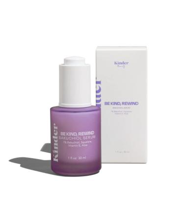Kinder Beauty Be Kind Rewind Bakuchiol Serum | Retinol Alternative Anti-Aging Face Serum | Hyaluronic Acid | Natural Plant-Based | Clean Vegan Cruelty-Free | 1 fl. oz. (30 ml)