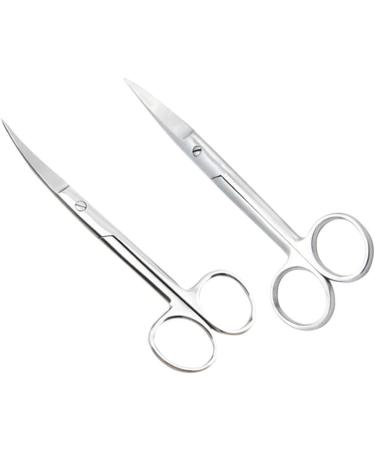 PopetPop 4-Piece Stainless Steel Scissors Set - Onion Fabric & Pet Hair Cutters | Curved & Round Head Design | 18x5cm | Silver - Buy Online on GoSupps.com