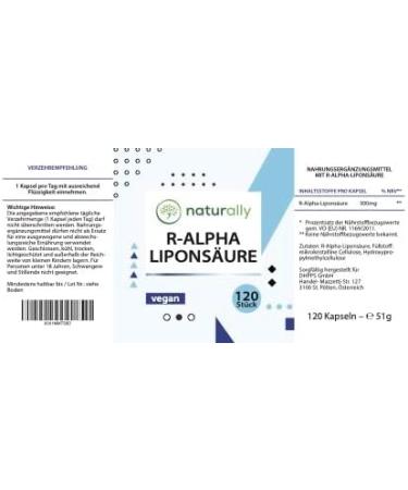 Buy Naturally R Alpha Lipoic Acid Capsules 300mg - 120 Vegan Capsules | Made in Germany | 4-Month Supply | Alpha GBC & NAC - Buy Online on GoSupps.com