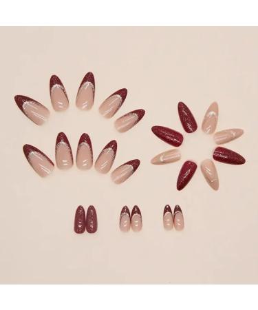 24 Piece Long French Fingernail With 1 Gel And 1 Nail File For Women Family Friends Party Wedding Manicure - Buy Online on GoSupps.com