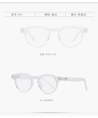 Buy SERONI TR90 Round Frame Blue Light Blocking Glasses | Anti-UV Computer Reading Glasses for Men & Women - 51mm Clear Lens - Buy Online on GoSupps.com