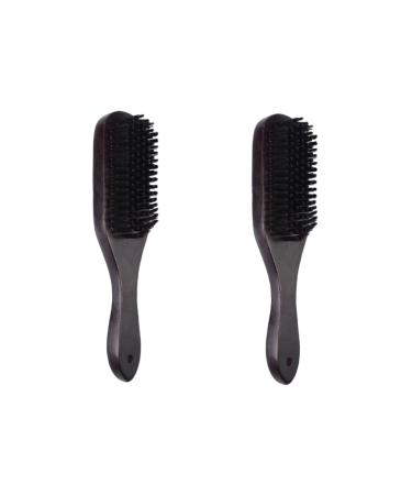 Minkissy 2 piece of nail cleaning brush for curly hair nylon bristles beard brush for men synthetic beard brush wooden handle face brush bar cleaning brush men's ridge modifying