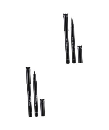 FOMIYES 2pcs Female Lady Printing Cat Eyeliner Tool Pen for Cool Makeup Woman 1 count (Pack of 1) Blackx2pcs