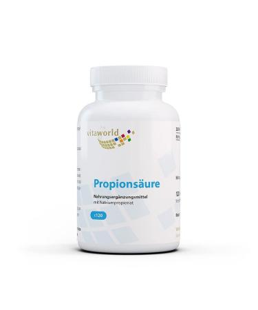 Pack of 3 Vita World Propionic Acid 500 mg High Purity Sodium Propionate 3 x 120 Vegan Capsules